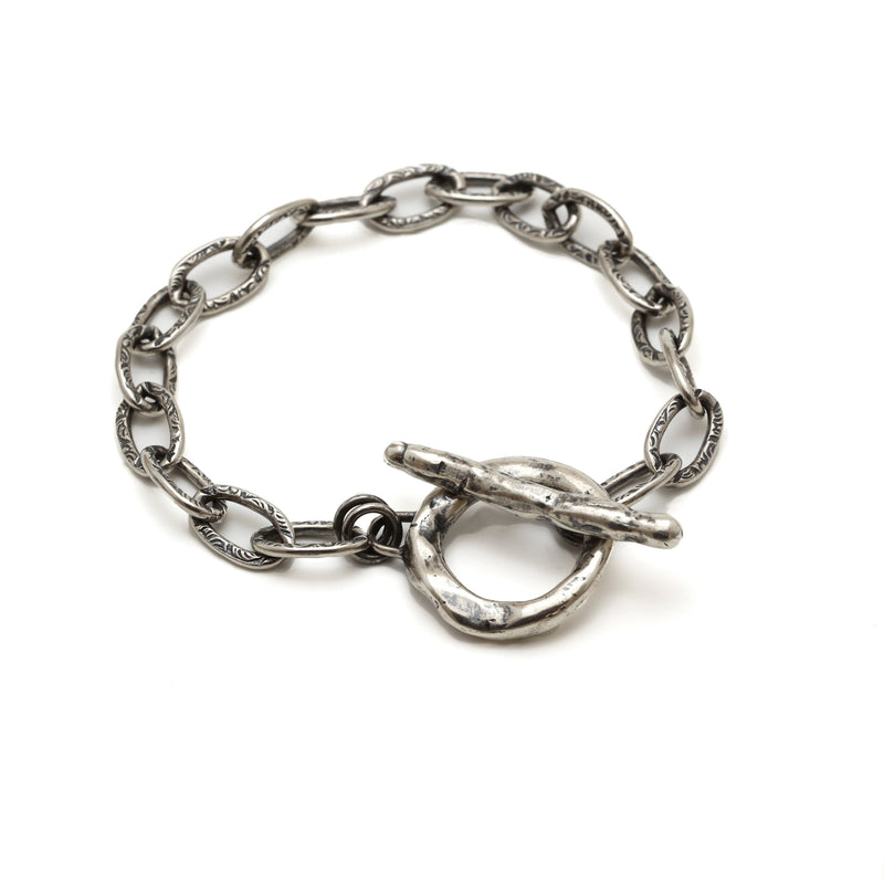 Vires toggle bracelet in recycled sterling silver by Bexon Jewelry