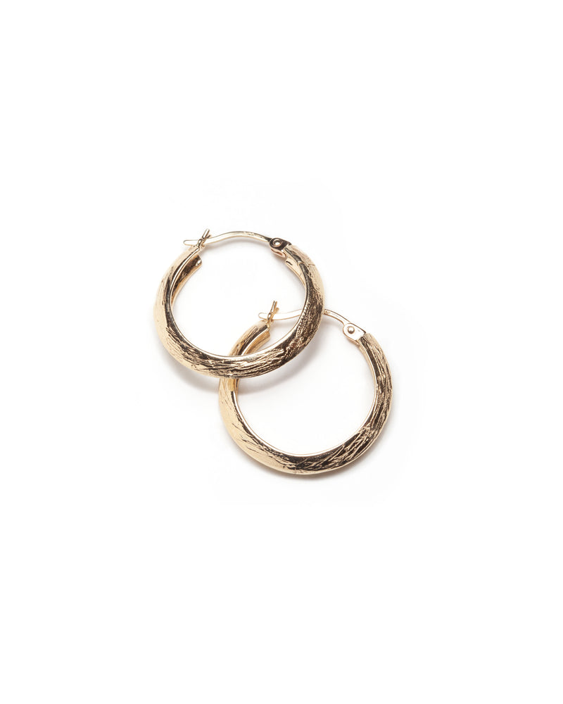 Bexon Fine Jewelry Gloria Hoop Earrings in 14k recycled yellow gold with hinge and catch closure