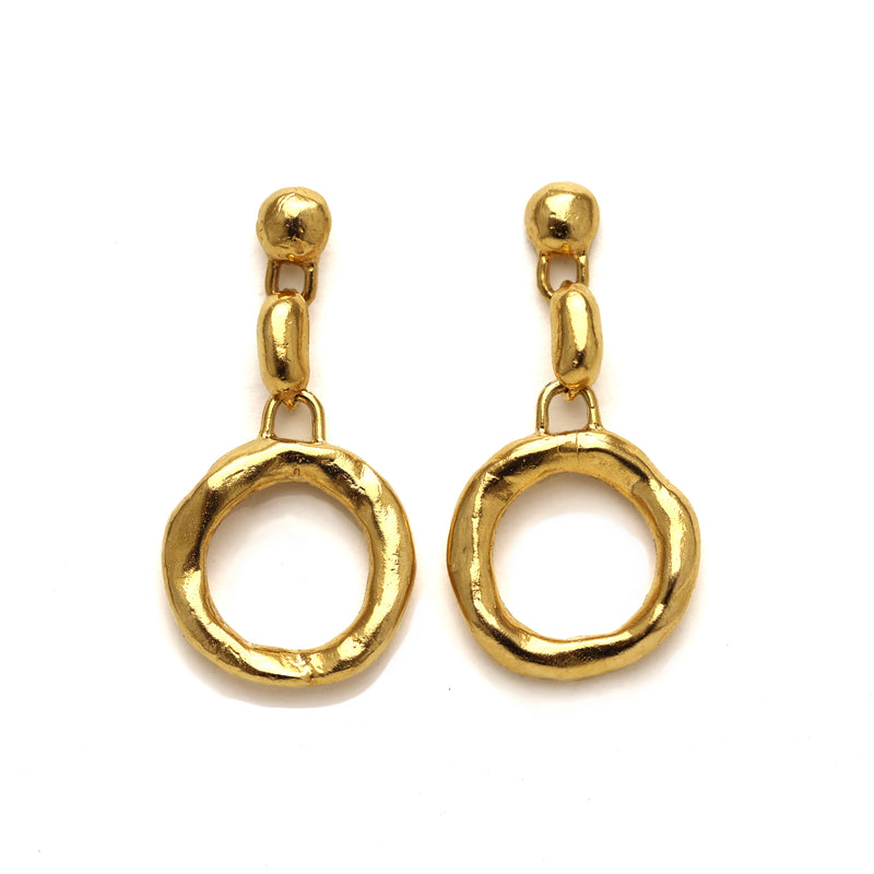 Ortus drop earrings in gold vermeil by Bexon Jewelry