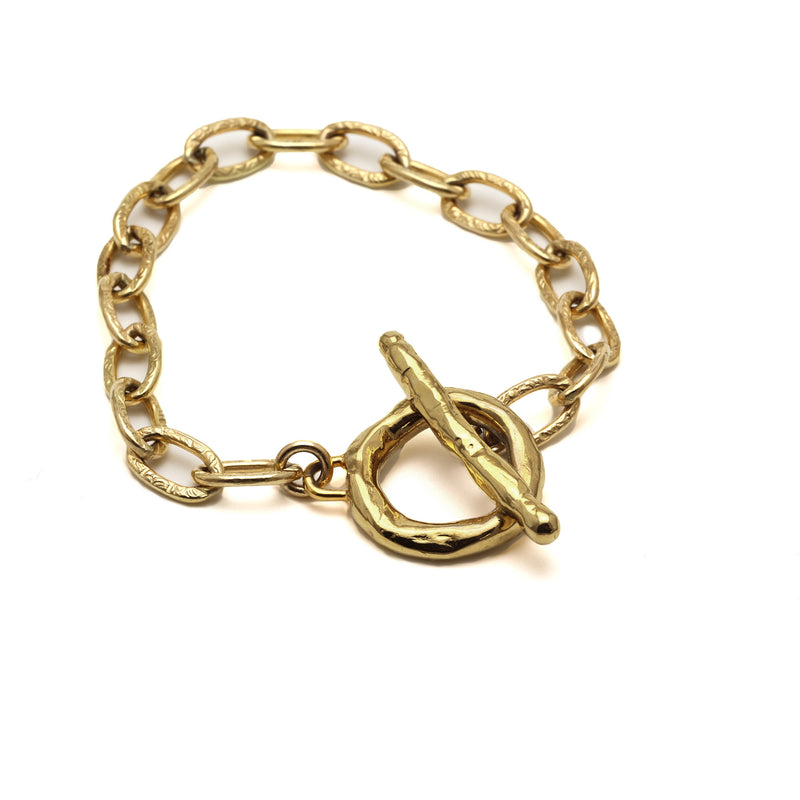 Vires Toggle Bracelet in gold vermeil by Bexon Jewelry